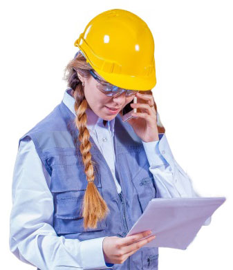 Prosecure Property Services Home Page electrician girl with docs